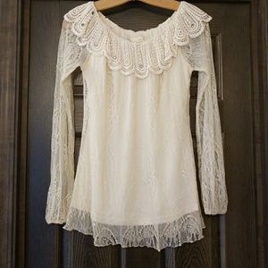 A'reve Pearl and Lace Blouse